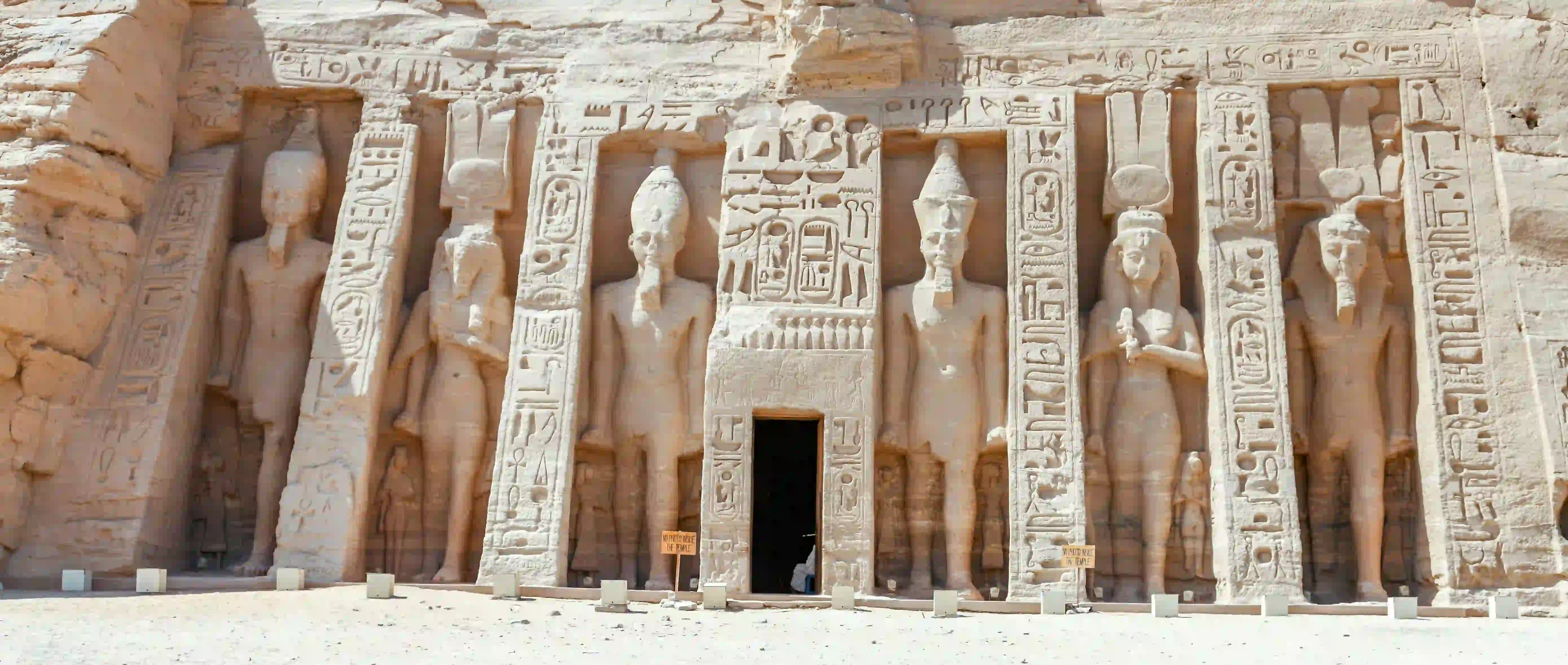 Rock-cut temple facade at Abu Simbel